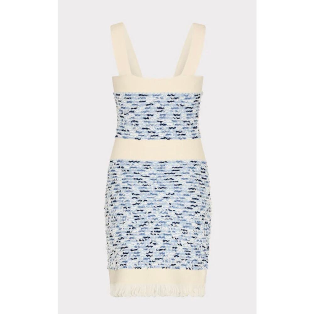 Milly Blue and Cream Tweed Mini Dress - Picture 3 of 8